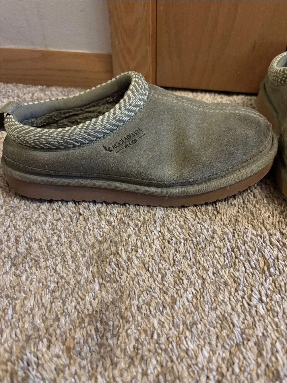 Koolaburra Olive Green Kids Slip-On Suede Clogs
